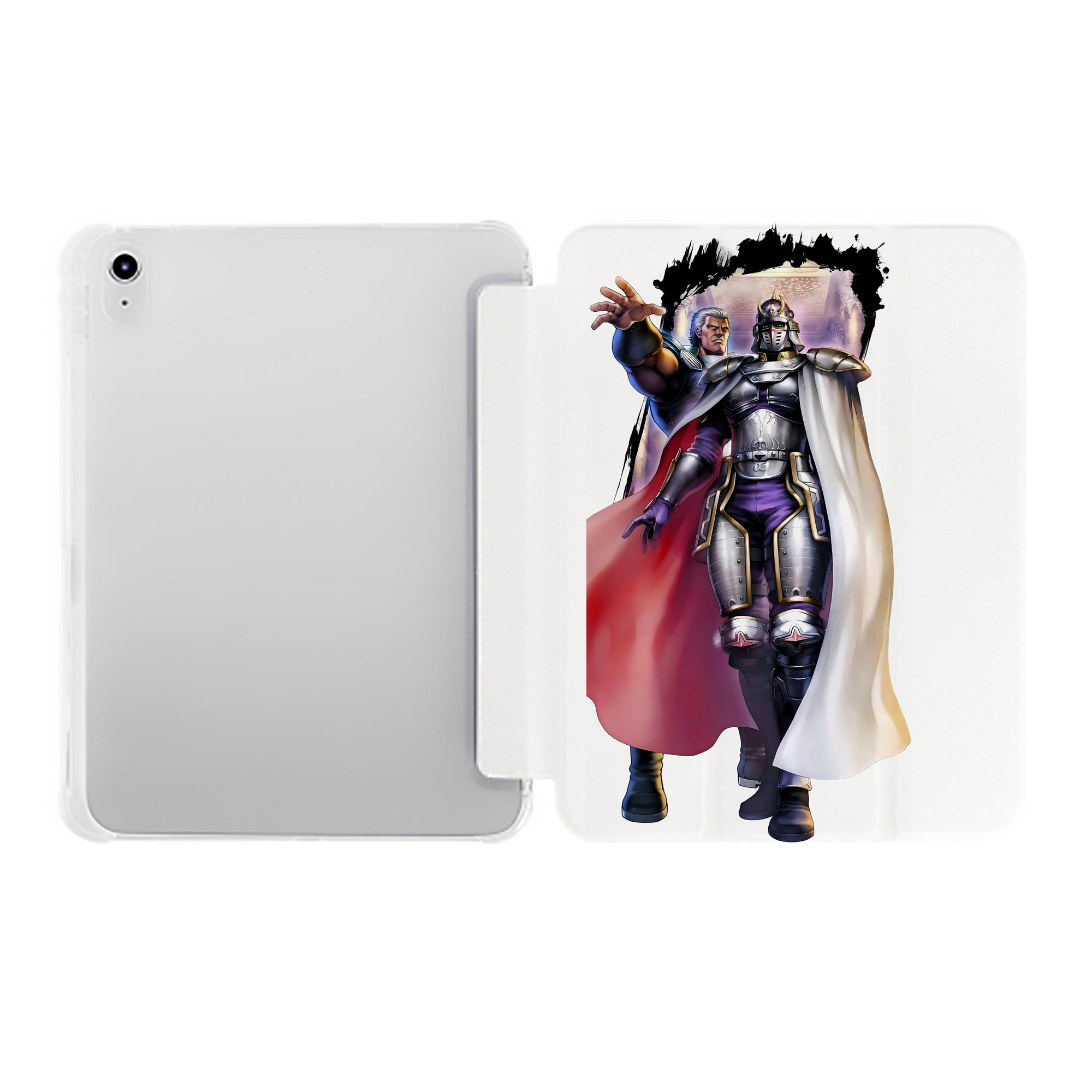 （画像用） 北斗の拳 Fist of the North Star IPad ケース ペン収納付き 三つ折りスタンド PUレザー×シリコン 対応機種9.5/10.5/10.9インチ